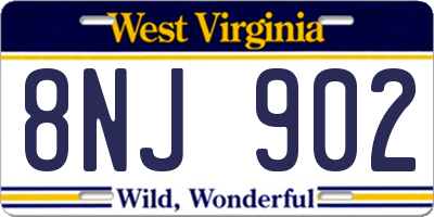 WV license plate 8NJ902