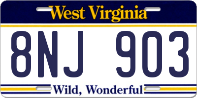 WV license plate 8NJ903
