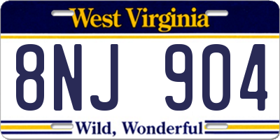 WV license plate 8NJ904