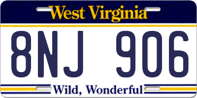 WV license plate 8NJ906