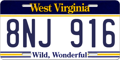 WV license plate 8NJ916