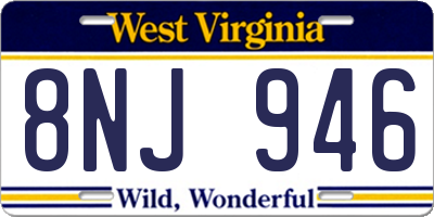 WV license plate 8NJ946