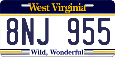 WV license plate 8NJ955