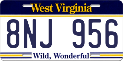 WV license plate 8NJ956