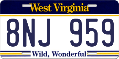 WV license plate 8NJ959
