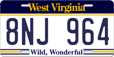 WV license plate 8NJ964