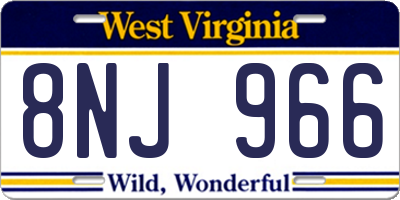 WV license plate 8NJ966