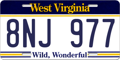 WV license plate 8NJ977