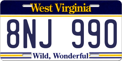 WV license plate 8NJ990