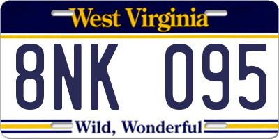 WV license plate 8NK095