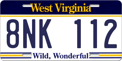 WV license plate 8NK112