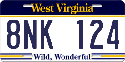 WV license plate 8NK124