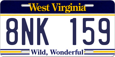 WV license plate 8NK159