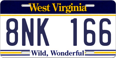 WV license plate 8NK166
