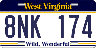 WV license plate 8NK174