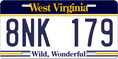 WV license plate 8NK179