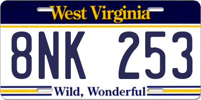 WV license plate 8NK253