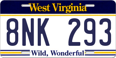 WV license plate 8NK293