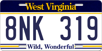 WV license plate 8NK319