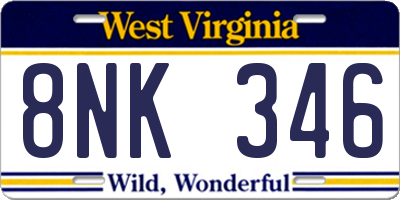 WV license plate 8NK346