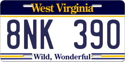 WV license plate 8NK390