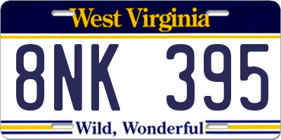 WV license plate 8NK395