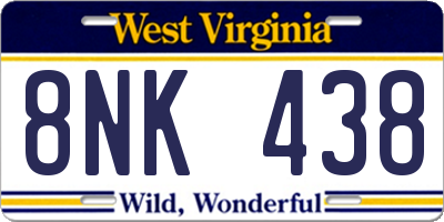 WV license plate 8NK438