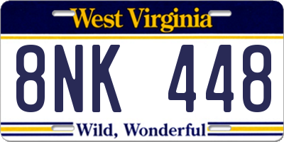 WV license plate 8NK448