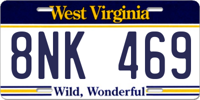 WV license plate 8NK469