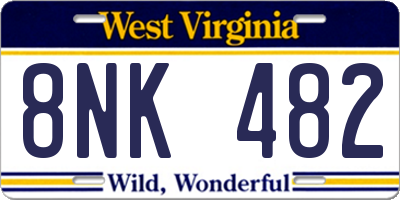 WV license plate 8NK482