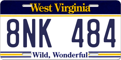 WV license plate 8NK484