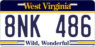 WV license plate 8NK486