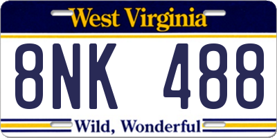 WV license plate 8NK488