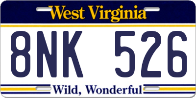 WV license plate 8NK526