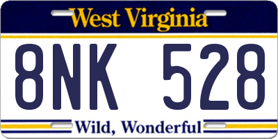WV license plate 8NK528