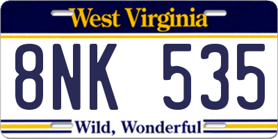 WV license plate 8NK535