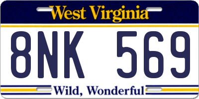 WV license plate 8NK569