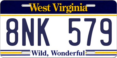 WV license plate 8NK579