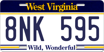 WV license plate 8NK595
