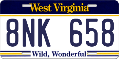 WV license plate 8NK658