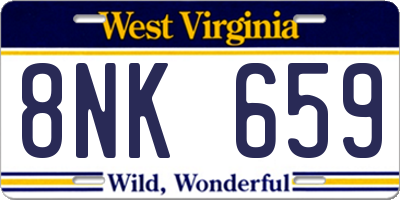WV license plate 8NK659