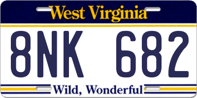 WV license plate 8NK682