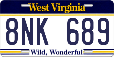 WV license plate 8NK689