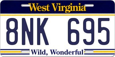 WV license plate 8NK695