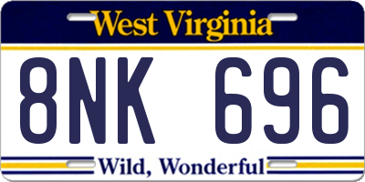 WV license plate 8NK696