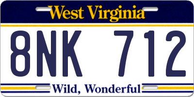 WV license plate 8NK712