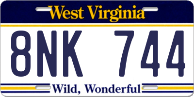 WV license plate 8NK744