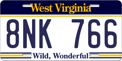 WV license plate 8NK766