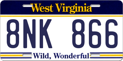 WV license plate 8NK866
