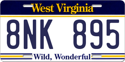WV license plate 8NK895